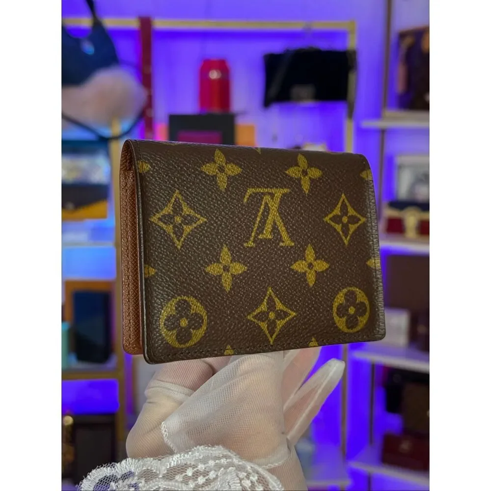 Rare Louis Vuitton Vintage Monogram Canvas Leather Card Holder/ID Wallet